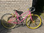 Vintage wielrenfiets Roze/Geel, Overige merken, Gebruikt, Versnellingen, Ophalen of Verzenden