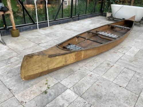 Houten kano heeft als decoratie gestaan., Watersport en Boten, Kano's, Gebruikt, Overige typen, Eén persoon, Ophalen of Verzenden
