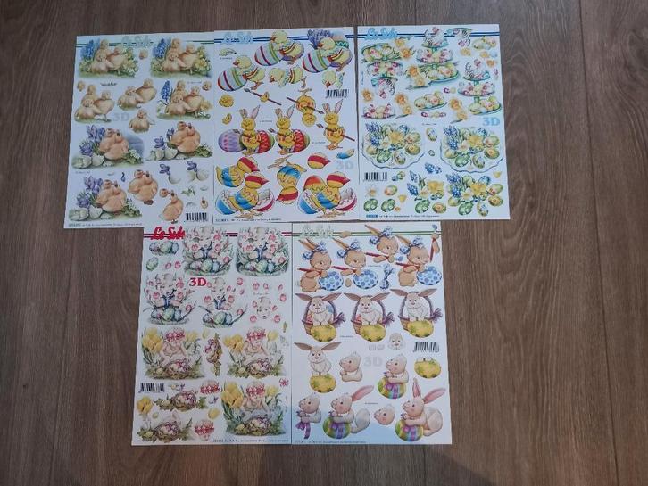 Knipvellen Pasen (5 stuks per pakket), Hobby en Vrije tijd, Kaarten | Zelf maken, Nieuw, Knipvel, Overige thema's, Ophalen of Verzenden