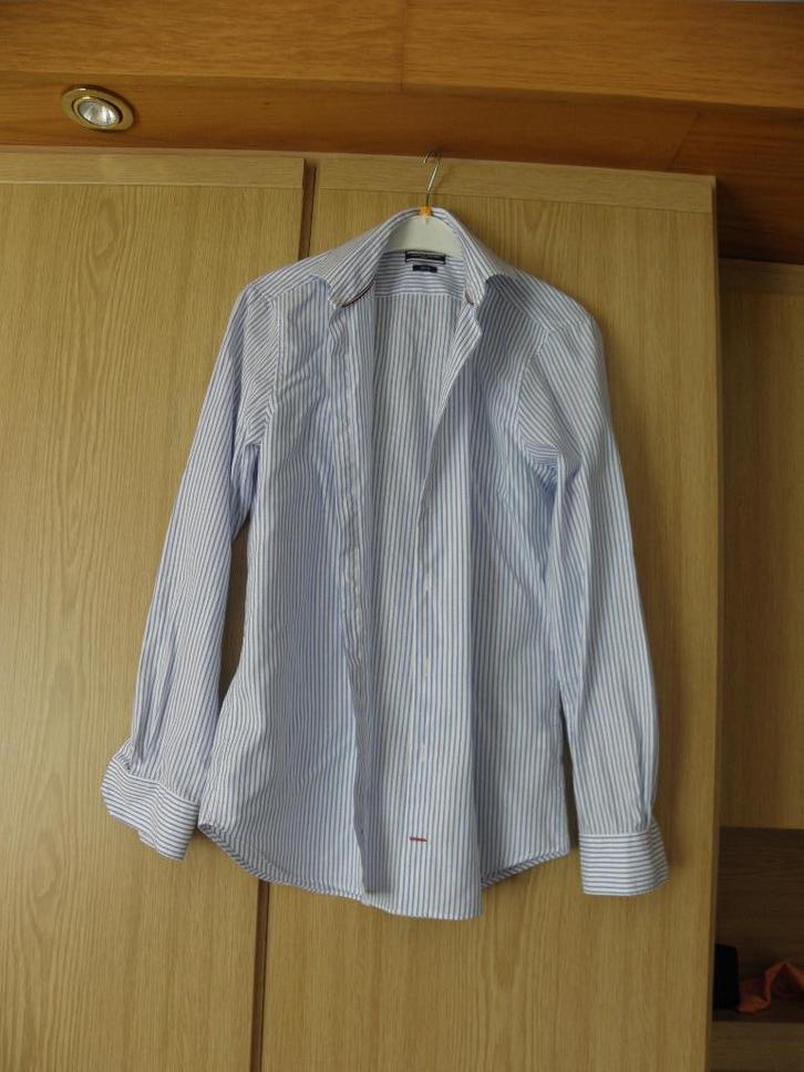 Origineel blauw wit overhemd TOMMY HILFIGER 38 S nieuwstaat, Kleding | Heren, Overhemden, Zo goed als nieuw, Halswijdte 38 (S) of kleiner