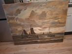 Boten schilderij mooi groot zonder lijst, Antiek en Kunst, Ophalen