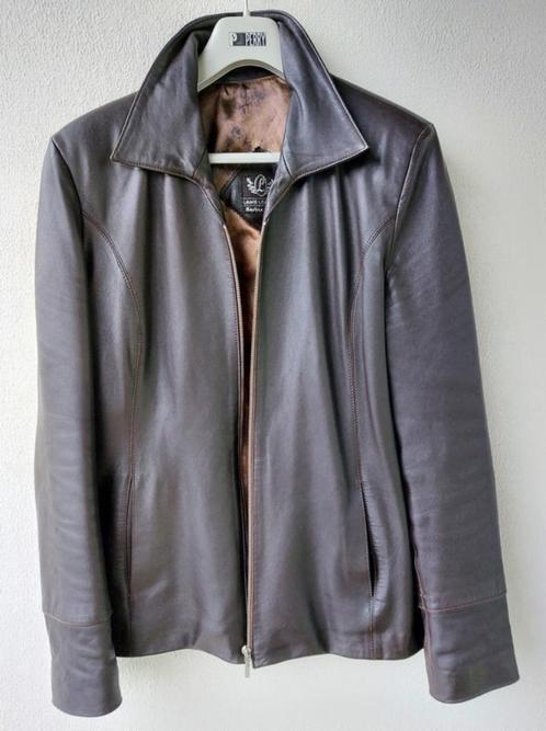 BRUINE LEREN JAS, Kleding | Dames, Jassen | Zomer, Zo goed als nieuw, Maat 42/44 (L), Bruin, Ophalen of Verzenden