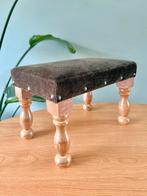 Vintage ribstof mini krukje opstapje voetenbankje, Ophalen of Verzenden, Gebruikt, Hout