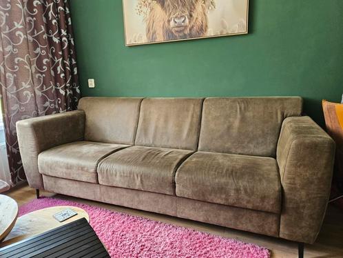 T.e.a.b donker groene driezits bank, Huis en Inrichting, Banken | Bankstellen, Zo goed als nieuw, Rechte bank, Driepersoons, 200 tot 250 cm