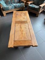 Massief Eiken Salontafel, Ophalen, Gebruikt, 100 tot 150 cm, Eikenhout
