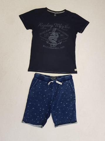 Gaaf donker blauw REPLAY shirt maat S/ 170-176.   beschikbaar voor biedingen