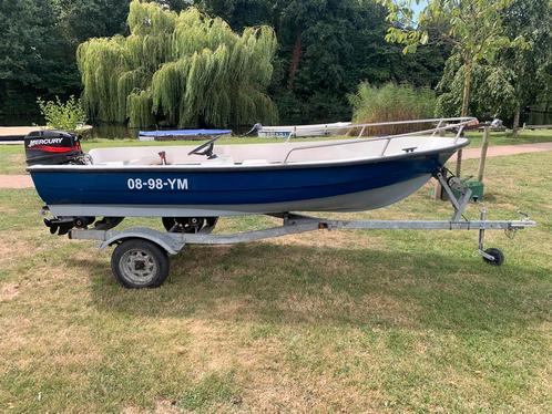 Elan consolboot incl. 25 pk 2 takt Mercury met kanteltrailer, Watersport en Boten, Vis- en Consoleboten, Zo goed als nieuw, 10 tot 30 pk