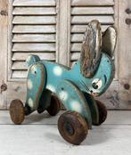 Antiek Frans houten trekdier konijn / haas op wielen, Ophalen of Verzenden