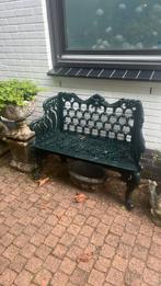 Gietijzer bankje donker groen, Tuin en Terras, Tuinbanken, Ophalen of Verzenden, Zo goed als nieuw, Metaal