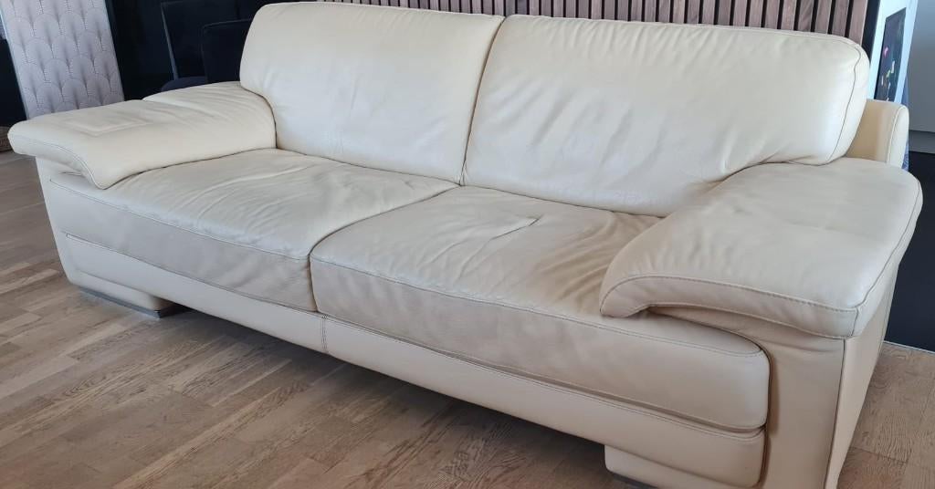 Leren bank van Natuzzi Italia, Huis en Inrichting, Banken | Bankstellen, Ophalen, Gebruikt, Tweepersoons, 75 tot 100 cm