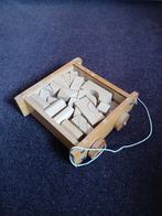 Houten vintage blokkendoos met blokken, Ophalen, Gebruikt, Overige typen