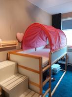 Kura keerbaar halfhoogslaper bed Ikea 90x200cm wit/grenen, Ophalen, Zo goed als nieuw, Halfhoogslaper