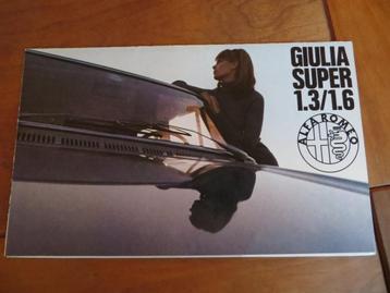 Folder Alfa Romeo Giulia Super 1.3 en 1.6 1972 beschikbaar voor biedingen