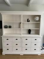 Witte landelijke buffetkast, Huis en Inrichting, Kasten | Buffetkasten, Ophalen, Met plank(en), Gebruikt, 200 cm of meer