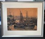 Hendrik van Leeuwen pasteltekening Kade van Tholen., Ophalen