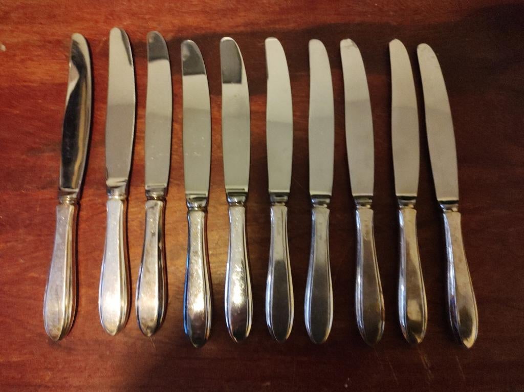 10 messen Gero 100 verzilverd, Antiek en Kunst, Antiek | Bestek, Ophalen of Verzenden