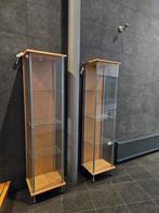 Twee vitrinekasten met verlichting, Huis en Inrichting, Ophalen, Minder dan 50 cm, Modern, Glas