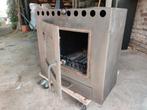 Houtkachel - 50cm breed, keramische blokken, Huis en Inrichting, Kachels, Ophalen, Gebruikt, Houtkachel, Inbouw