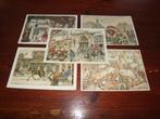 152- 5 KAARTEN VAN ILLUSTRATOR ANTON PIECK, Verzenden, Voor 1920, Gelopen, Overige thema's