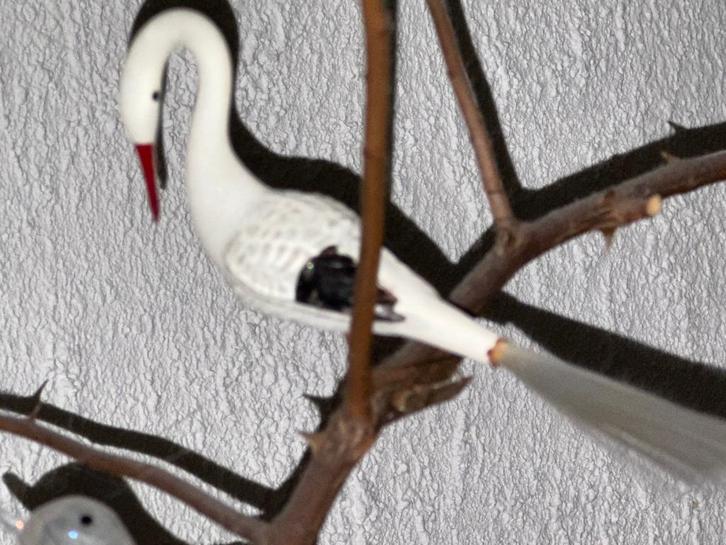 Antieke ooievaar plm uit 1915 op knijper zeer fraai en gaaf, Diversen, Kerst, Zo goed als nieuw, Ophalen