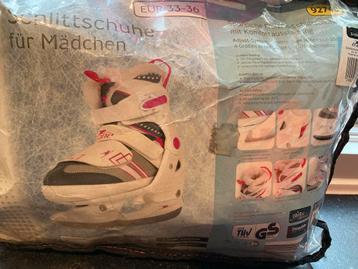 Verstelbare Schaatsen Maat 33-36 - Wit/Roze beschikbaar voor biedingen