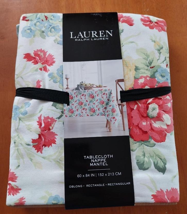 Ralph Lauren tafelkleed HOME, Huis en Inrichting, Keuken | Textiel, Nieuw, Tafelkleed of Tafelzeil, Wit, Verzenden