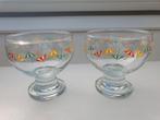 2 Vintage Dessertglazen met Parasol Design, Ophalen of Verzenden