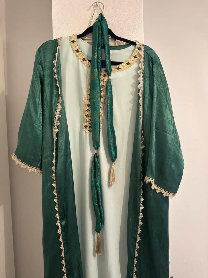Marokkaanse Jurk voor Hennafeest, Kleding | Dames, Jurken, Zo goed als nieuw, Maat 42/44 (L), Groen, Ophalen of Verzenden