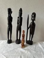 4 uit hout gesneden figuren, Antiek en Kunst, Ophalen of Verzenden