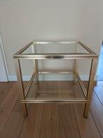 Pierre Vandel Paris - Glazen Bijzettafel, Huis en Inrichting, Tafels | Bijzettafels, Minder dan 55 cm, Gebruikt, Vierkant, Glas
