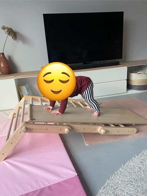 Houten klimrek mopitri met glijbaan/klimplank, Kinderen en Baby's, Speelgoed | Houten speelgoed, Zo goed als nieuw, Ophalen
