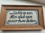 Vintage Wandtegel Liefde is een fanclub van maar 2 leden, Ophalen of Verzenden, Zo goed als nieuw