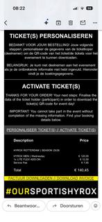 Hyrox Rotterdam 15 april Men Single (Flexticket), Tickets en Kaartjes, Evenementen en Festivals, Eén persoon