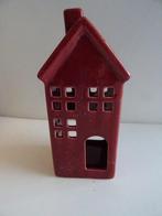 keramisch huisje in rood,waxinelichthouder,, Ophalen of Verzenden, Nieuw