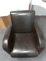 2 donkbruin/zwarte woonkamerstoelen, Huis en Inrichting, Fauteuils, Ophalen, Gebruikt