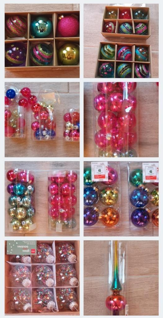 Kerst kerstballen glas gekleurd kerstversiering disco, Diversen, Kerst, Zo goed als nieuw, Ophalen
