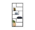 Woood Teun vakkenkast | stellingkast | zwart metaal, Huis en Inrichting, Kasten | Dressoirs, Ophalen, Met plank(en), Gebruikt
