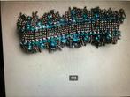 Armband. zilverkleurig/ blauw., Ophalen of Verzenden, Zo goed als nieuw, Blauw, Overige materialen