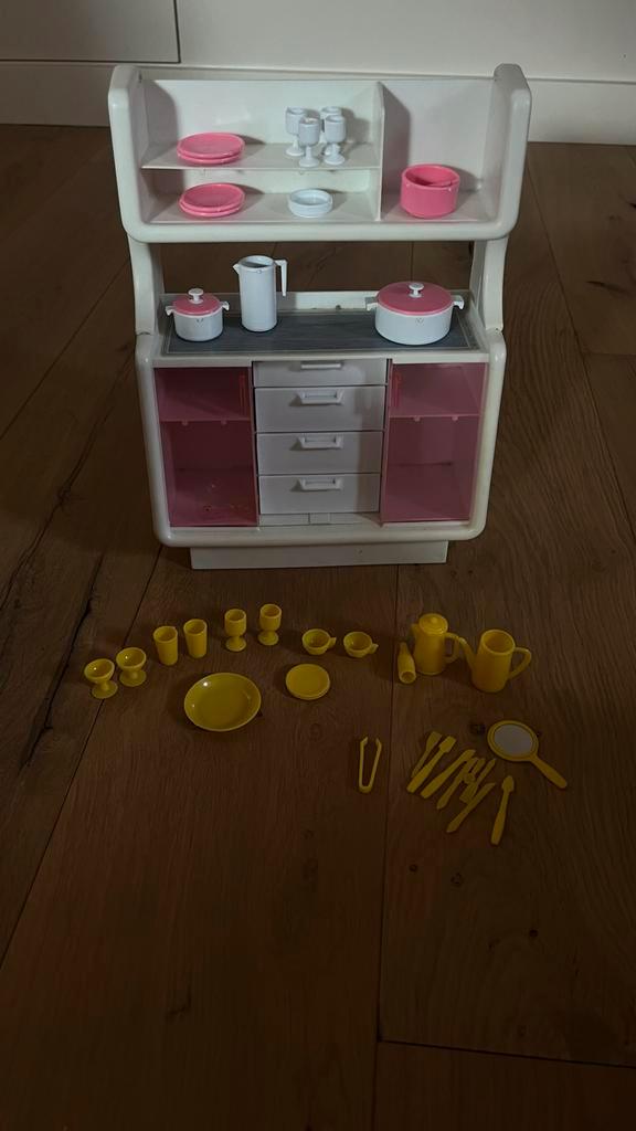 Vintage Speelkeuken met Accessoires, Kinderen en Baby's, Speelgoed | Speelkeukens, Gebruikt, Speelkeuken, Kunststof, Ophalen of Verzenden