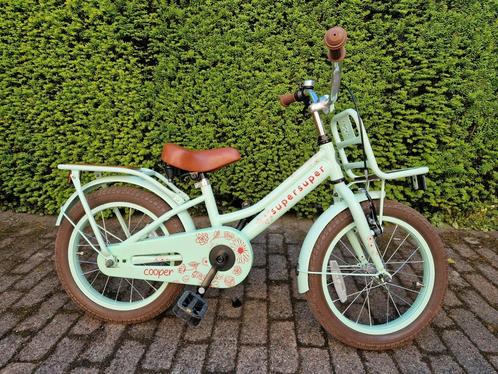 "Nieuwe" Supersuper Cooper Bamboo 16 inch meisjesfiets groen, Fietsen en Brommers, Fietsen | Meisjes, Zo goed als nieuw, 16 inch