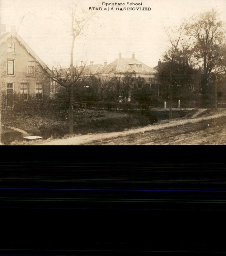 Stad a/d Haringvlied Openbare School FOTOKAART st1918 TOPPER, Verzamelen, Ansichtkaarten | Nederland, Gelopen, Zuid-Holland, Voor 1920