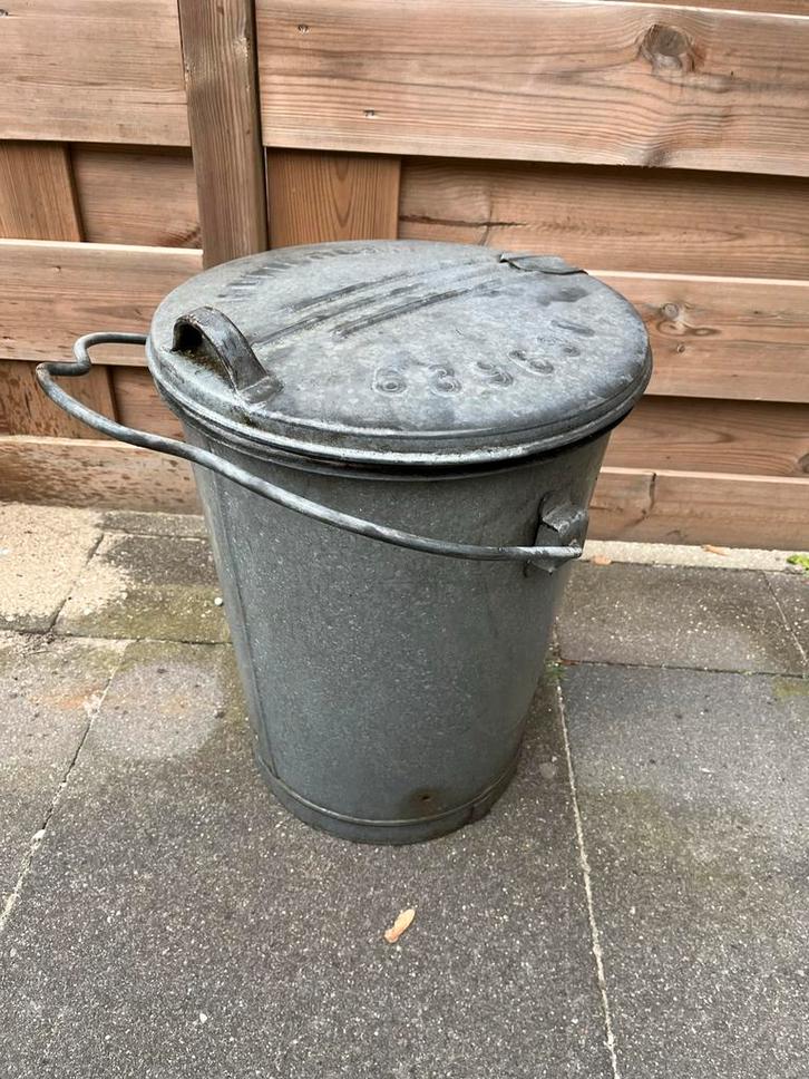Vintage Rotterdamse Vuilnisemmer Metaal, Huis en Inrichting, Woonaccessoires | Prullenbakken, Gebruikt, Metaal, 50 tot 75 cm, 20 tot 30 liter