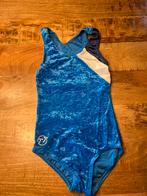 Blauw turnpakje - TT gymmastics maat 128, Blauw, Zo goed als nieuw, Turnpak(je), Kindermaat 122 t/m 140