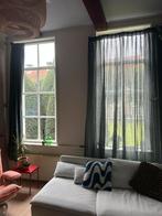 Blauw linnen gordijn 250x140cm, Huis en Inrichting, Stoffering | Gordijnen en Lamellen, Gebruikt, 100 tot 150 cm, Ophalen of Verzenden
