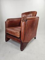 Schapen leer fauteuil art deco stijl Mol & Geurts, Huis en Inrichting, Fauteuils, Gebruikt, Ophalen of Verzenden, 75 tot 100 cm