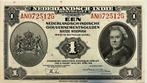Nederlands-Indië een gulden 1943 UNC, Ophalen of Verzenden, 1 gulden, Los biljet