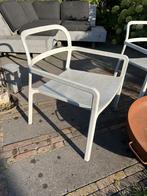Wit grijs buitenstoel, Tuin en Terras, Ophalen, Gebruikt, Kunststof, Stapelbaar