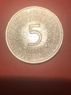 5 Duitse Mark 1970 F, Postzegels en Munten, Munten | Europa | Niet-Euromunten, Ophalen, Duitsland, Losse munt, Zilver