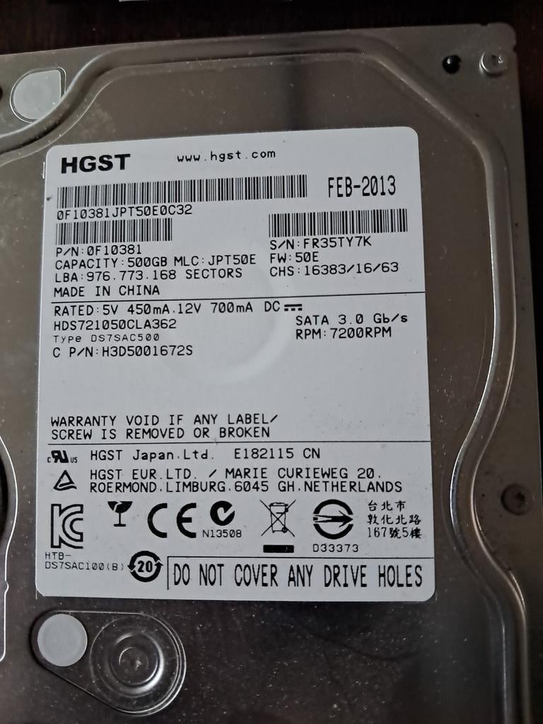 Diverse  SATA HDD - Gebruikt, Ophalen, Intern, Gebruikt, Server