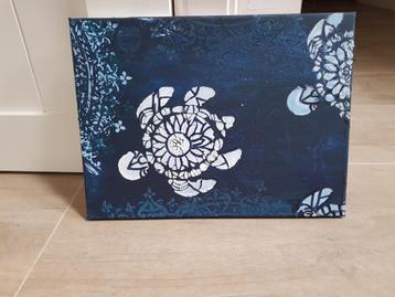 De Turtle Spirit Animal Totem acrylverf op canvas  beschikbaar voor biedingen